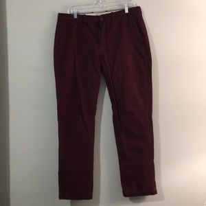 J Crew Men’s oxblood cotton pants